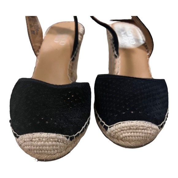 Franco Sarto | Mirage 2 Black Suede Wedge Espadrille sandals women’s 8 - Picture 5 of 10